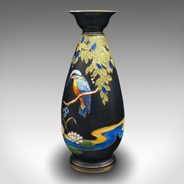 Pair Of Vintage Display Vases, English, Satin Finish, Kingfisher, Art Deco, 1930