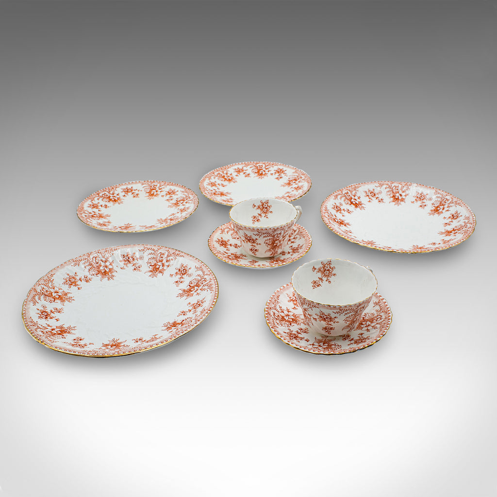 Antique Afternoon Tea Set, English, Bone China, Cup & Saucer, Plate, Victorian