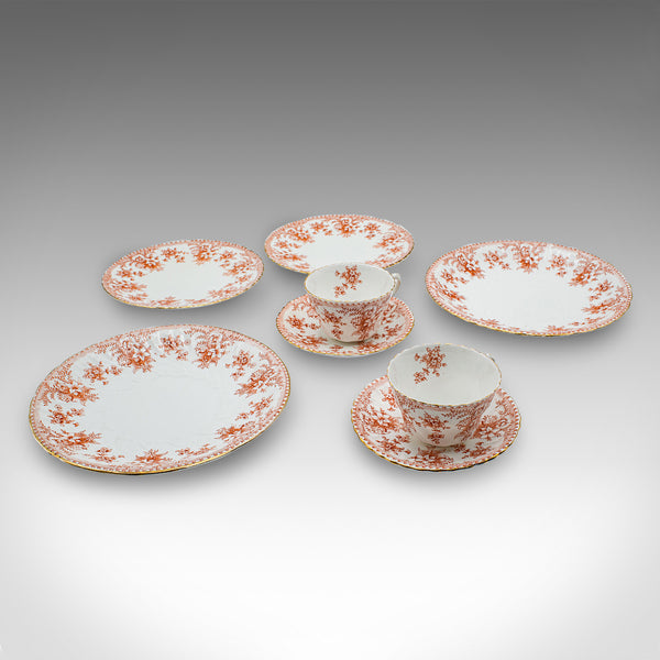 Antique Afternoon Tea Set, English, Bone China, Cup & Saucer, Plate, Victorian
