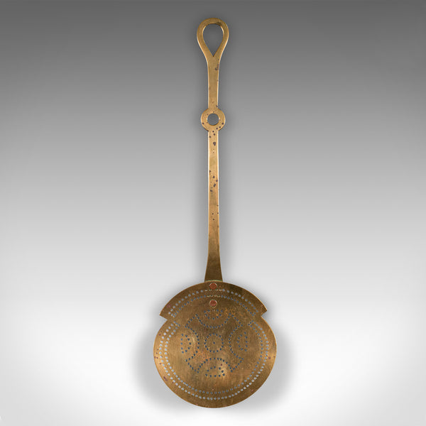 Antique Muffin Toaster, English, Brass, Fireside Warmer Tool, Georgian, C.1800