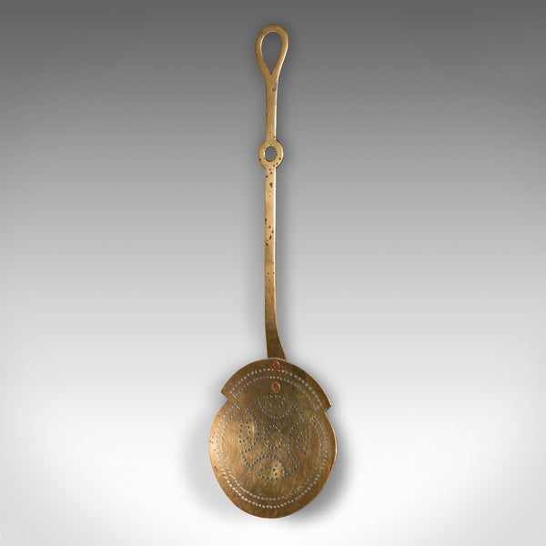 Antique Muffin Toaster, English, Brass, Fireside Warmer Tool, Georgian, C.1800