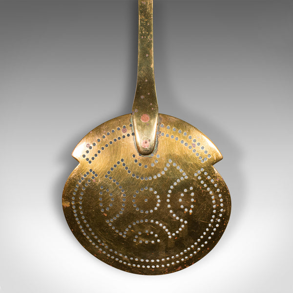 Antique Muffin Toaster, English, Brass, Fireside Warmer Tool, Georgian, C.1800