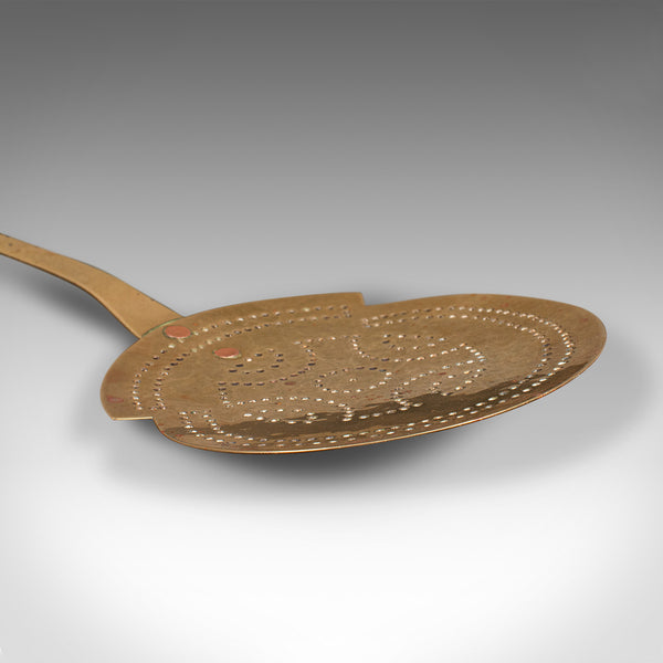 Antique Muffin Toaster, English, Brass, Fireside Warmer Tool, Georgian, C.1800