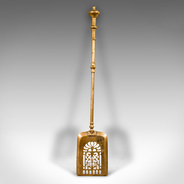 Trio of Antique Fire Tools, English Brass, Companion Set, Georgian, Circa 1800