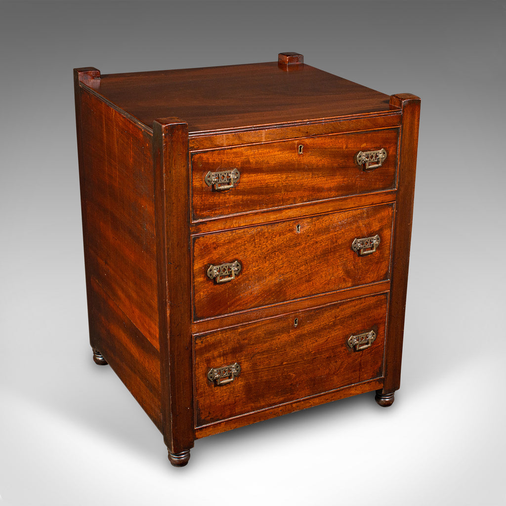 Antique Gentleman's Nightstand, English, Bedside Chest of Drawers, Georgian