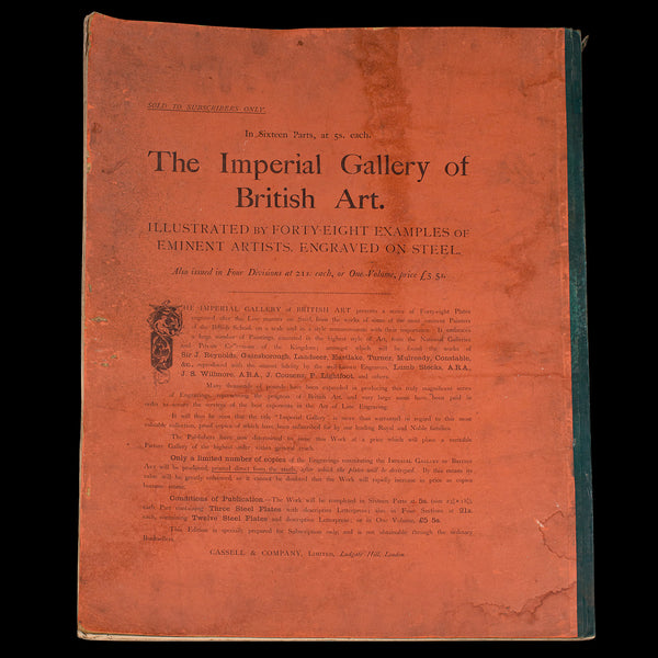 4 Vols Antique Folio, Imperial Gallery of British Art, Engravings, Victorian