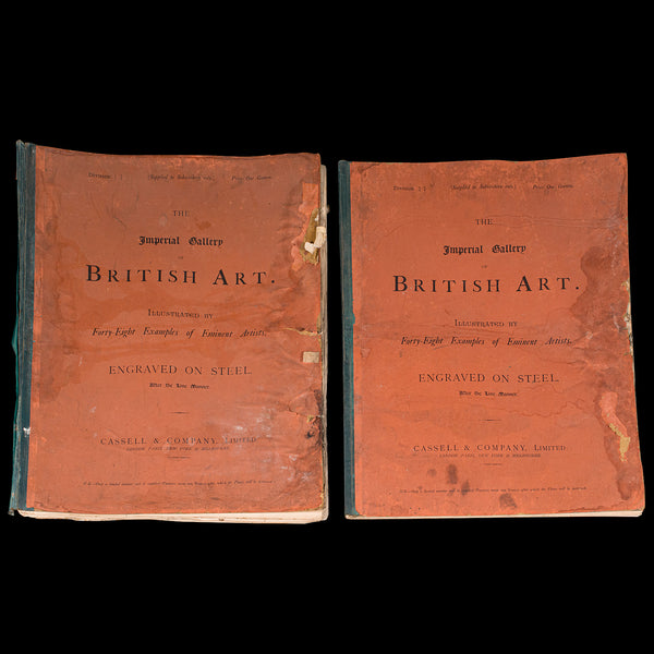 4 Vols Antique Folio, Imperial Gallery of British Art, Engravings, Victorian