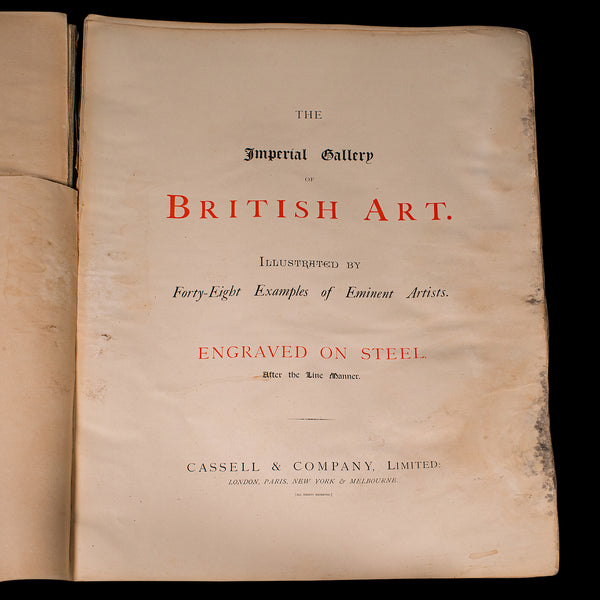 4 Vols Antique Folio, Imperial Gallery of British Art, Engravings, Victorian