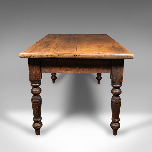 Antique Plank Top Mill Table, English, Pine, Country House, Dining, Victorian