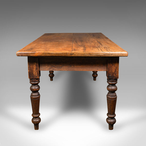 Antique Plank Top Mill Table, English, Pine, Country House, Dining, Victorian
