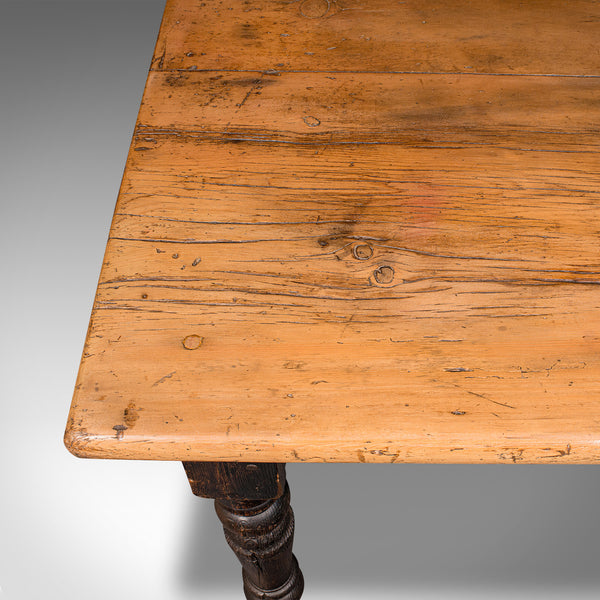 Antique Plank Top Mill Table, English, Pine, Country House, Dining, Victorian