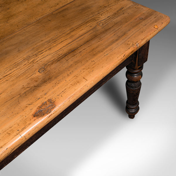 Antique Plank Top Mill Table, English, Pine, Country House, Dining, Victorian
