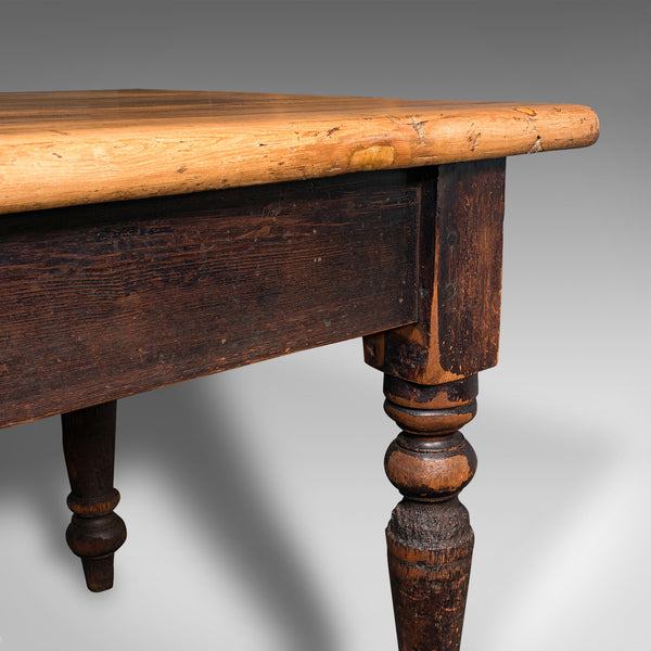 Antique Plank Top Mill Table, English, Pine, Country House, Dining, Victorian