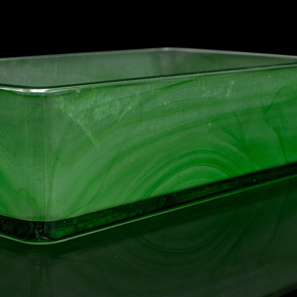 Vintage Lidded Soap Dish, English, Glass, Bathroom Tray, Art Deco, Circa 1930