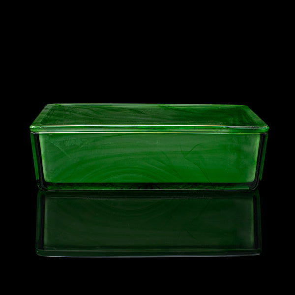 Vintage Lidded Soap Dish, English, Glass, Bathroom Tray, Art Deco, Circa 1930