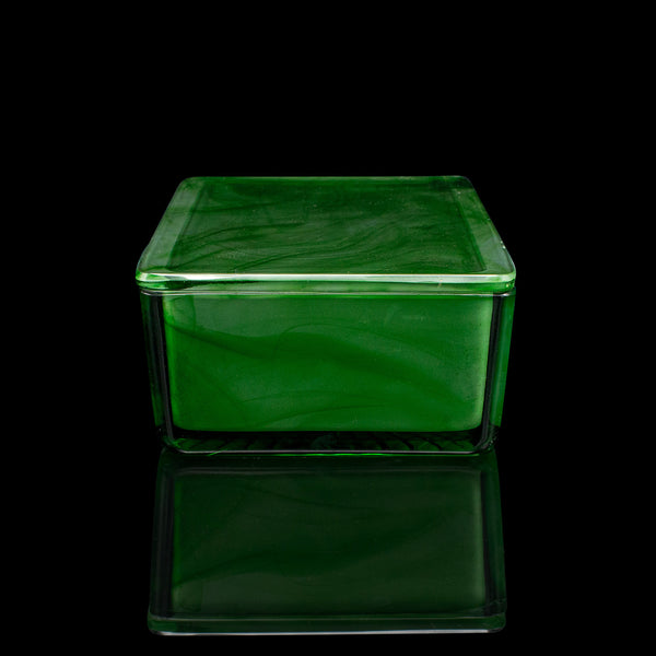 Vintage Lidded Soap Dish, English, Glass, Bathroom Tray, Art Deco, Circa 1930