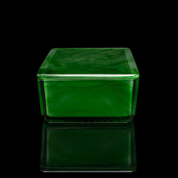 Vintage Lidded Soap Dish, English, Glass, Bathroom Tray, Art Deco, Circa 1930