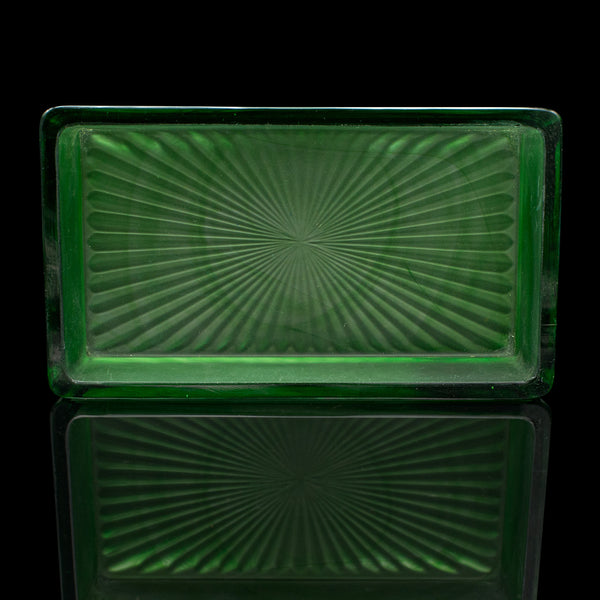 Vintage Lidded Soap Dish, English, Glass, Bathroom Tray, Art Deco, Circa 1930