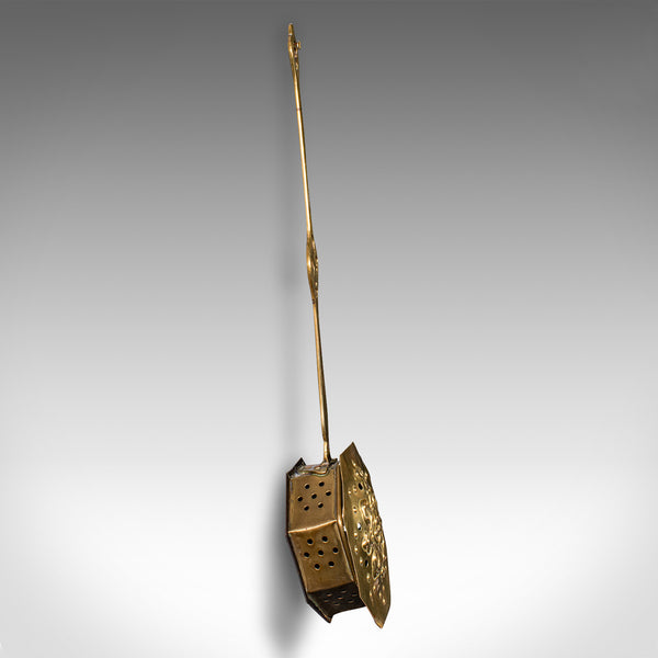 Antique Chestnut Roaster, English, Brass, Hanging Warmer, Georgian, Circa 1800