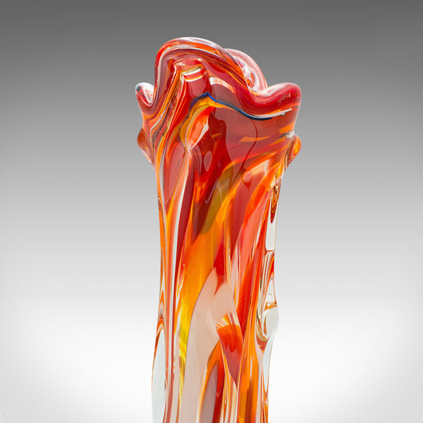 Tall Vintage Murano Explosion Vase, Italian, Art Glass, Flower Sleeve, C.1970