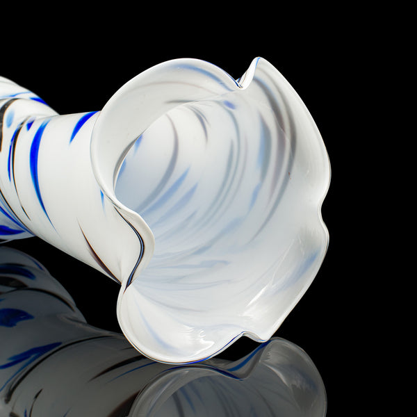 Tall Vintage Murano Flower Vase, Italian, Blown Glass, Mid Century, Circa 1950