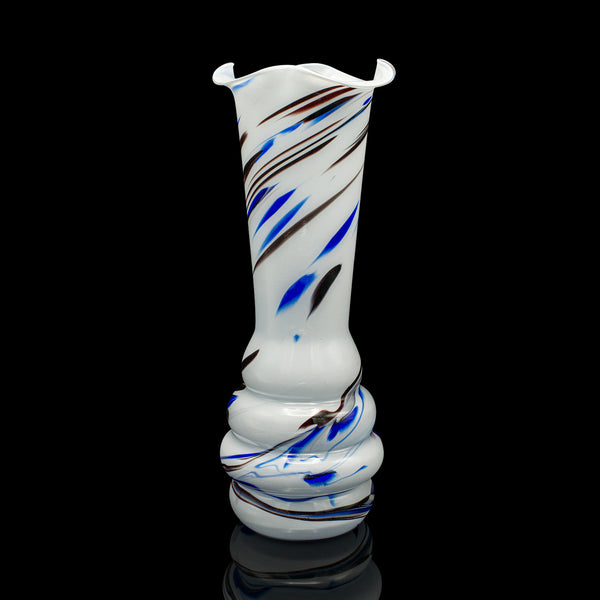 Tall Vintage Murano Flower Vase, Italian, Blown Glass, Mid Century, Circa 1950