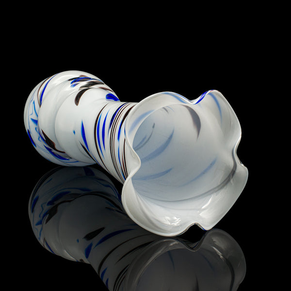 Tall Vintage Murano Flower Vase, Italian, Blown Glass, Mid Century, Circa 1950