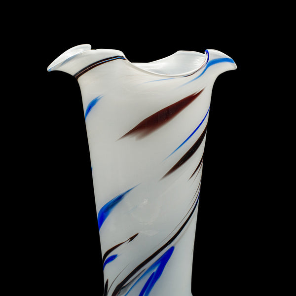 Tall Vintage Murano Flower Vase, Italian, Blown Glass, Mid Century, Circa 1950