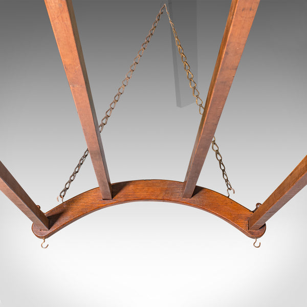 8' Antique Overhead Kitchen Island Rack, English, Aga Pot Storage, Victorian