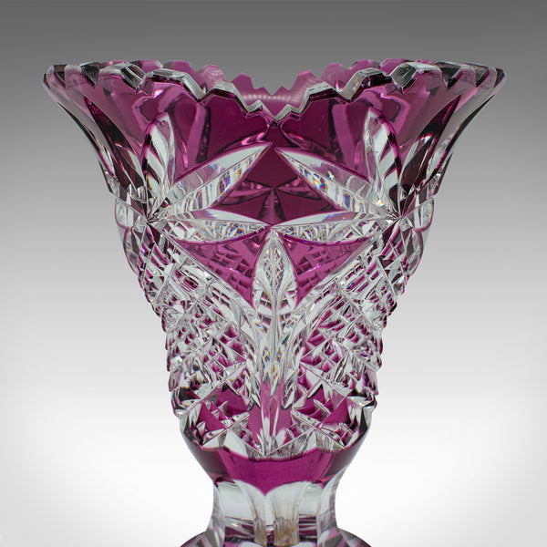 Antique Decorative Vase, English, Cut Glass, Flower Pot, Late Victorian, C.1880