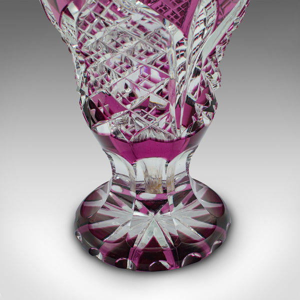 Antique Decorative Vase, English, Cut Glass, Flower Pot, Late Victorian, C.1880