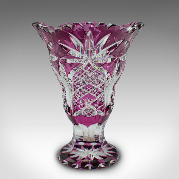 Antique Decorative Vase, English, Cut Glass, Flower Pot, Late Victorian, C.1880