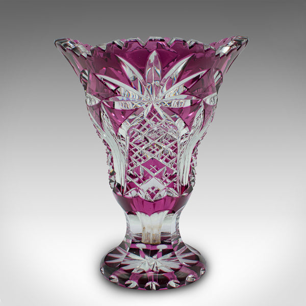 Antique Decorative Vase, English, Cut Glass, Flower Pot, Late Victorian, C.1880