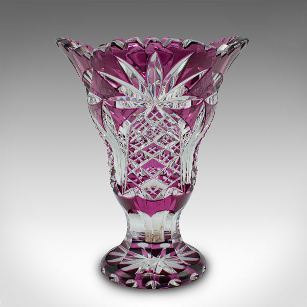 Antique Decorative Vase, English, Cut Glass, Flower Pot, Late Victorian, C.1880