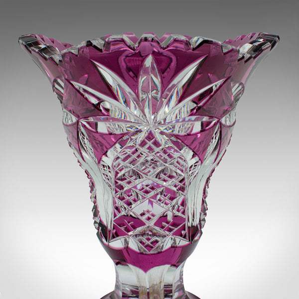 Antique Decorative Vase, English, Cut Glass, Flower Pot, Late Victorian, C.1880