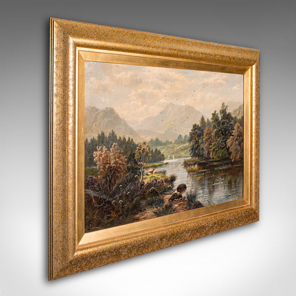Antique Landscape Painting, British School, Original, Oil on Canvas, Victorian