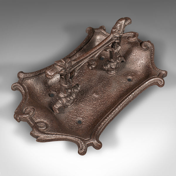 Antique Ornate Boot Scraper, English, Cast Iron, Shoe Pull, Victorian, C.1840