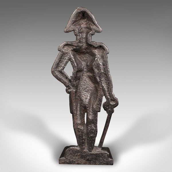 Antique Figural Doorstop, English, Cast Iron, Lord Nelson Door Keeper, Regency