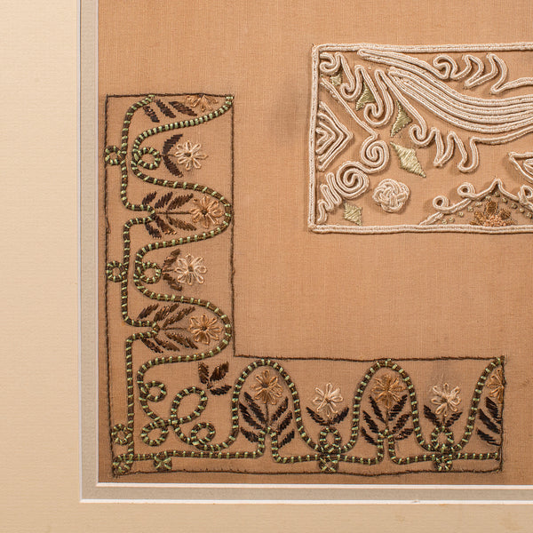 Antique Embroidery Technique Sampler, English, Needlepoint Display, Circa 1915