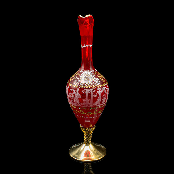 Vintage Aperitif Serving Set, Italian, Art Glass, Ewer, Wine Glasses, Circa 1970