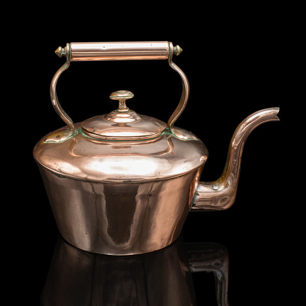 Antique Scullery Kettle, English, Copper, Stovetop Teapot, Victorian, Circa 1870