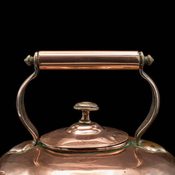 Antique Scullery Kettle, English, Copper, Stovetop Teapot, Victorian, Circa 1870