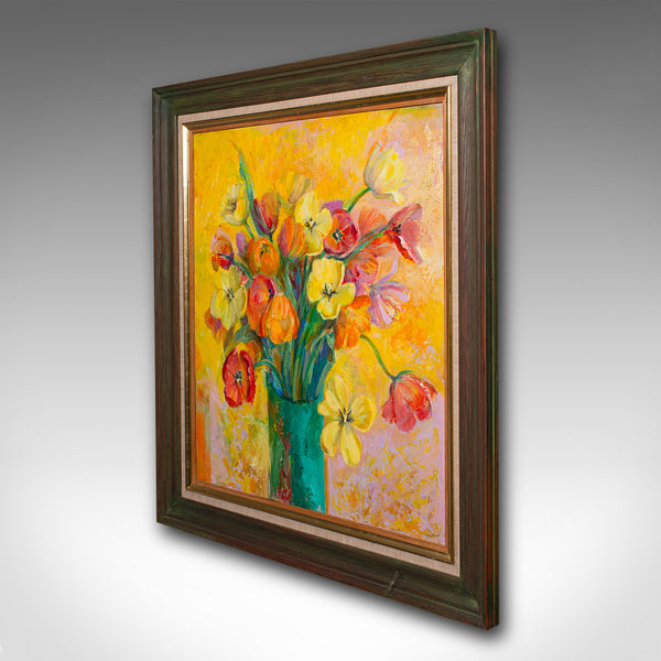 Contemporary Still Life Painting, English, Framed Oil on Canvas, Artist Signed