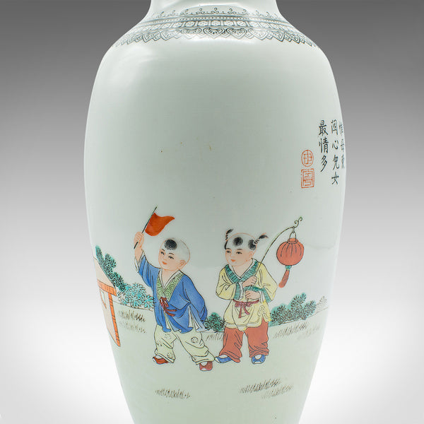 Vintage Flower Vase, Chinese, Ceramic, Stem Sleeve, Mid Century, Circa 1960