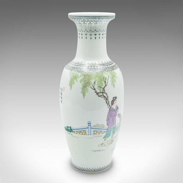 Vintage Flower Vase, Chinese, Ceramic, Stem Sleeve, Mid Century, Circa 1960