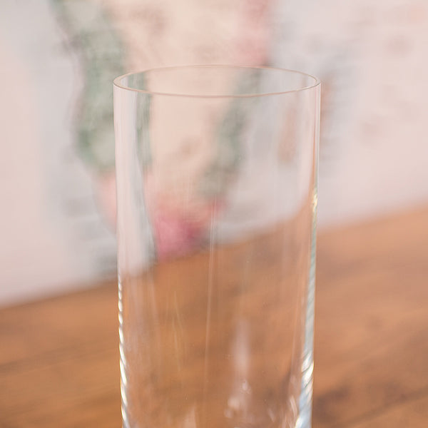 Vintage Flower Vase, Czech, Clear Glass, Bouquet Sleeve, Late 20th Century, 1980