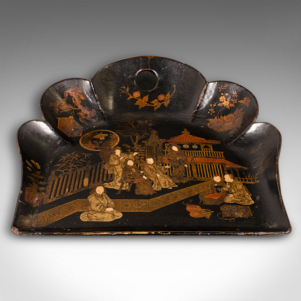 Antique Chinoiserie Crumb Tray, Japanese, Lacquer, Decorative, Late Victorian