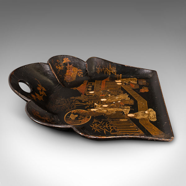 Antique Chinoiserie Crumb Tray, Japanese, Lacquer, Decorative, Late Victorian