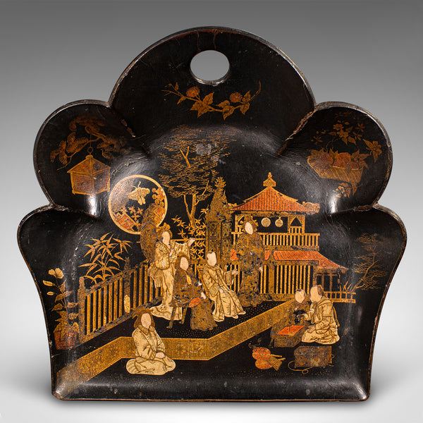 Antique Chinoiserie Crumb Tray, Japanese, Lacquer, Decorative, Late Victorian