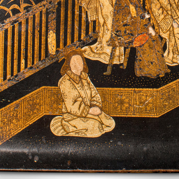 Antique Chinoiserie Crumb Tray, Japanese, Lacquer, Decorative, Late Victorian